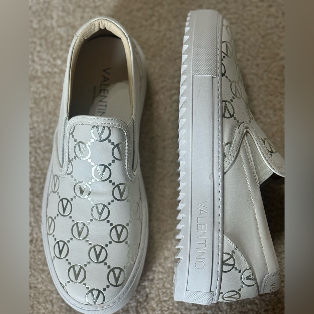 SOLD - Valentino by Mario Valentino Regina White Slip-on Sneakers Shoes size 38